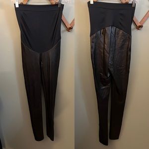 Spanx maternity faux leather legging size small
